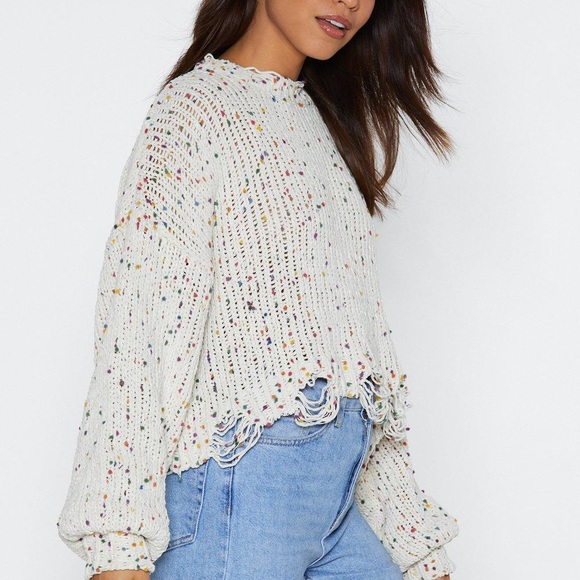 Nasty Gal Distressed Sweater - Picture 2 of 4